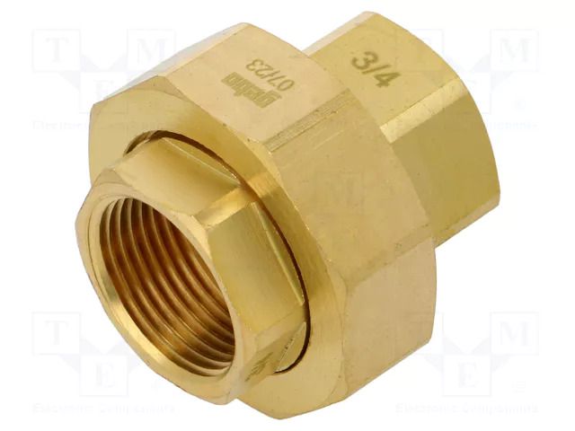 Splice terminal: double connector; brass CW617N; Thread: G 3/4" GEBO 340-5BR