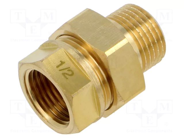 Splice terminal: double connector; brass CW617N; Thread: G 1/2" GEBO 341-4BL