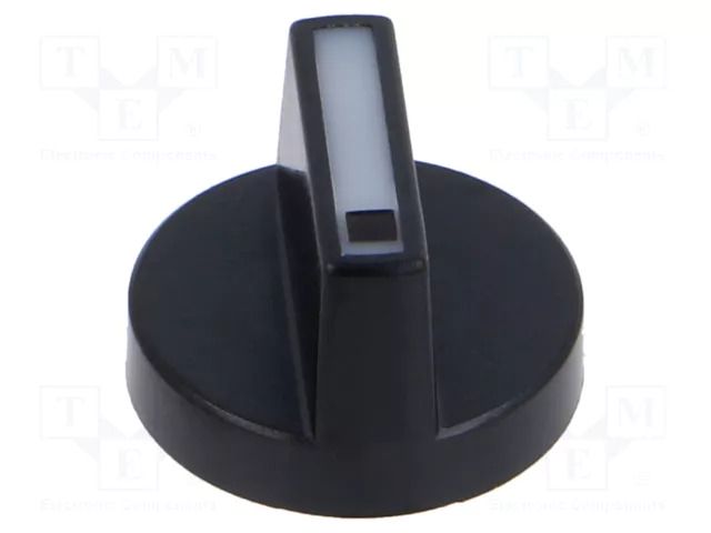 Knob; Actuator colour: white; plastic; Ø18mm; Body: black EAO 52-928.9