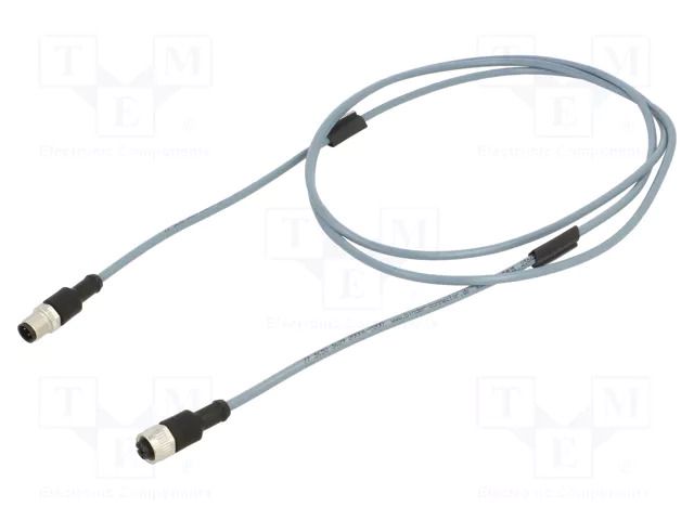 Cable: for sensors/automation; PIN: 4; 2m; plug; 250VAC; 4A; 763; PVC BINDER 773430342920004-02