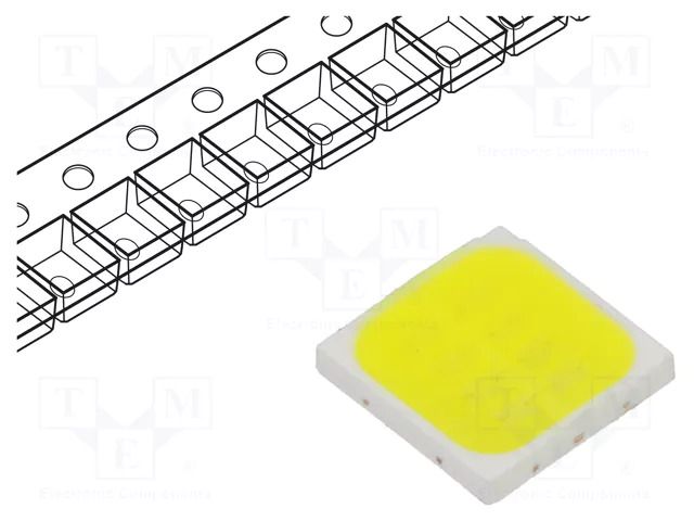Power LED; white cold; EMITER; 3W; 6500K; 120°; 180/640/800mA; 5050 LUCKYLIGHT LL-R5050EWW2H2C4BF