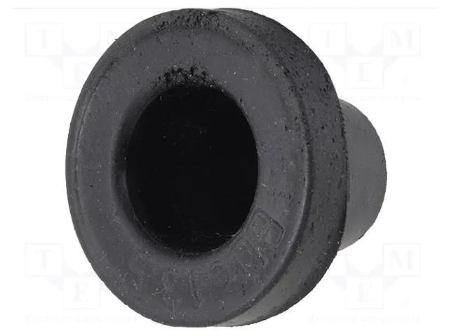 Grommet; Ømount.hole: 21mm; rubber; black; Panel thick: max.2mm ERGOM BDE-13.5