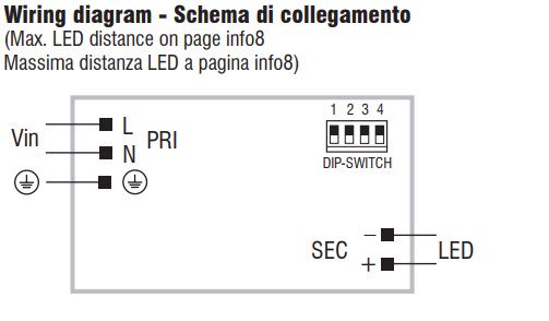 55W CC LED supply, DIP perjungėjais 100-350mA, IP20, TCI 127524