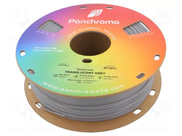 Filament: PLA; 1.75mm; translucent grey; 190÷230°C; 1kg POLYMAKER CA02004