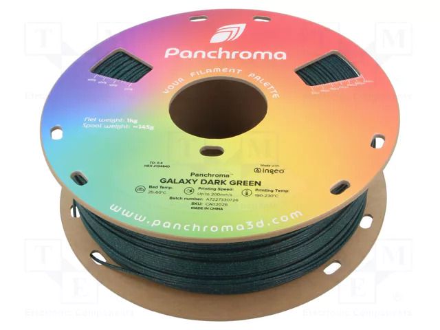 Filament: PLA; 1.75mm; galaxy dark green; 190÷230°C; 1kg POLYMAKER CA02026