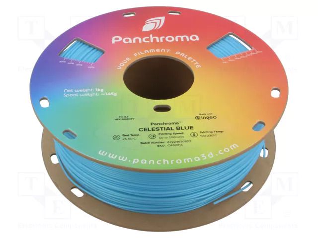 Filament: PLA; 1.75mm; celestial blue; 190÷230°C; 1kg; Panchroma™ POLYMAKER CA02014