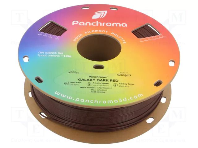 Filament: PLA; 1.75mm; galaxy dark red; 190÷230°C; 1kg; Panchroma™ POLYMAKER CA02027