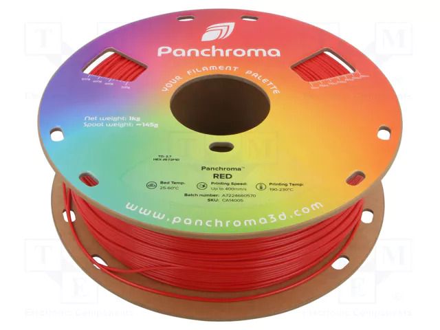 Filament: CoPE; 1.75mm; red; 190÷230°C; 1kg; Table temp: 25÷60°C POLYMAKER CA14005