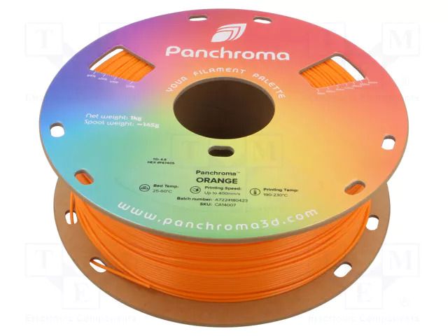 Filament: CoPE; 1.75mm; orange; 190÷230°C; 1kg; Table temp: 25÷60°C POLYMAKER CA14007