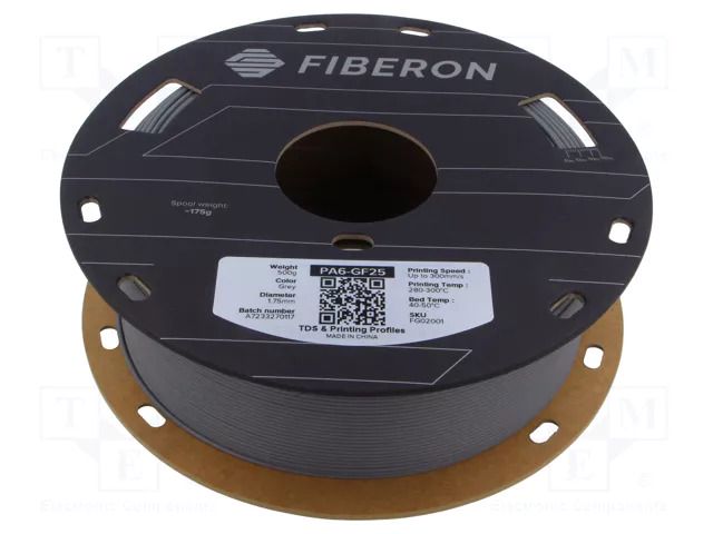 Filament: PA6-GF; 1.75mm; grey; 280÷300°C; 500g; Fiberon™; PA6-GF25 POLYMAKER FG02001