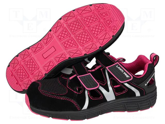 Sandals; Size: 41; black-pink; knitwear,chamois; slip LAHTI PRO LAHTI-L3060441