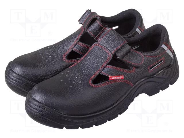 Sandals; Size: 45; black; leather; slip; with metal toecap LAHTI PRO LAHTI-LPSOMA45