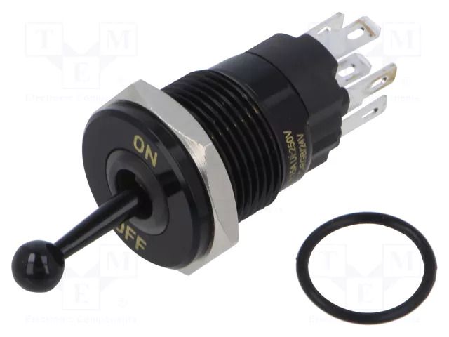 Switch: toggle; Pos: 2; SPDT; ON-ON; 5A/250VAC; -40÷85°C; IP67; brass ONPOW 7116A1-1124124VA