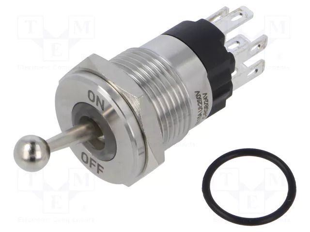 Switch: toggle; Pos: 2; SPDT; ON-ON; 5A/250VAC; -40÷85°C; IP67; 24VDC ONPOW 7116A1-1124124VS
