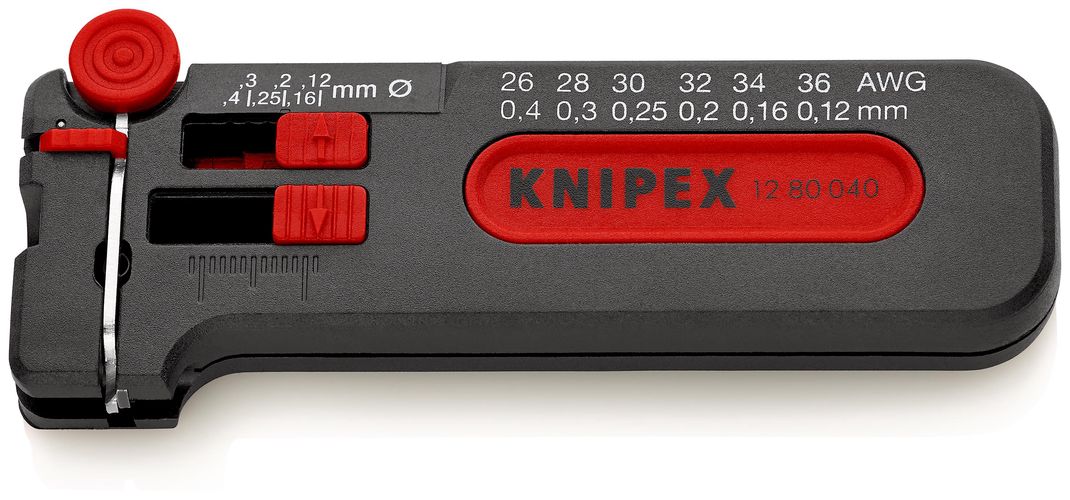 KNIPEX 12 80 040 SB Mini Wire Stripper  100 mm 12 80 040 SB 4003773071655