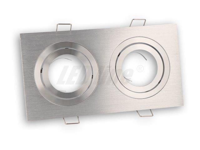 LED line® downlight aluminium square adjustable silver brushed x2 246340 5901583246340