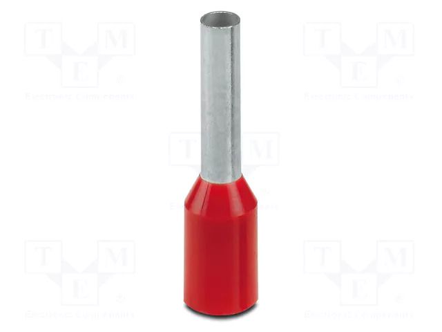 Tip: bootlace ferrule; insulated; copper; 1.5mm2; Bit len: 8mm PHOENIX CONTACT AI1.5-8RD