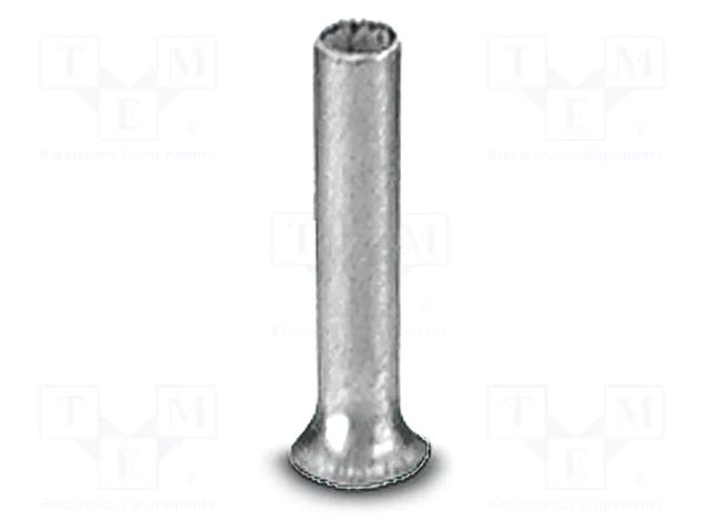 Tip: bootlace ferrule; non-insulated; copper; 1mm2; tinned; 6mm PHOENIX CONTACT A1-6