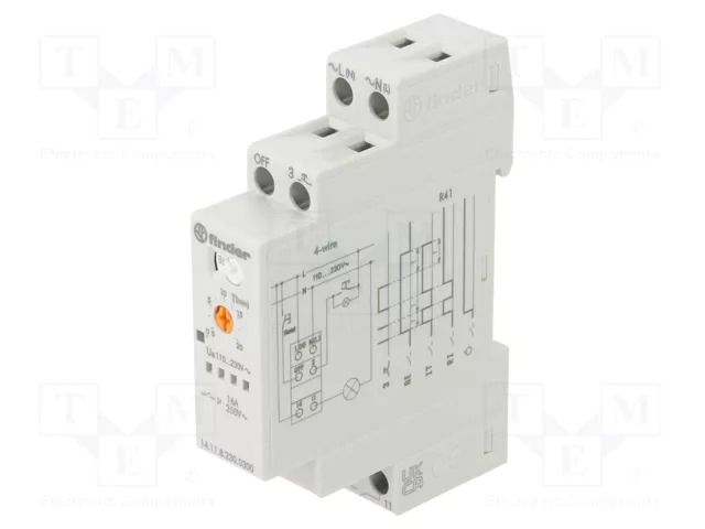 Staircase timer; for DIN rail mounting; 110÷240VAC; SPST-NO FINDER 14.11.8.230.0300