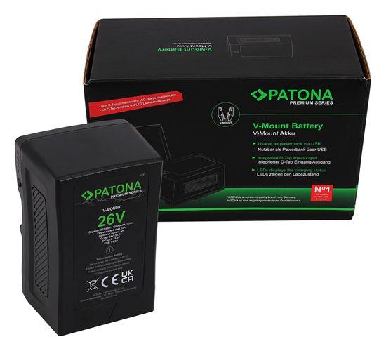 PATONA Premium Battery V-Mount 26V 302Wh f. LED Lamps and Video Cameras, PATONA 1291 4055655204965