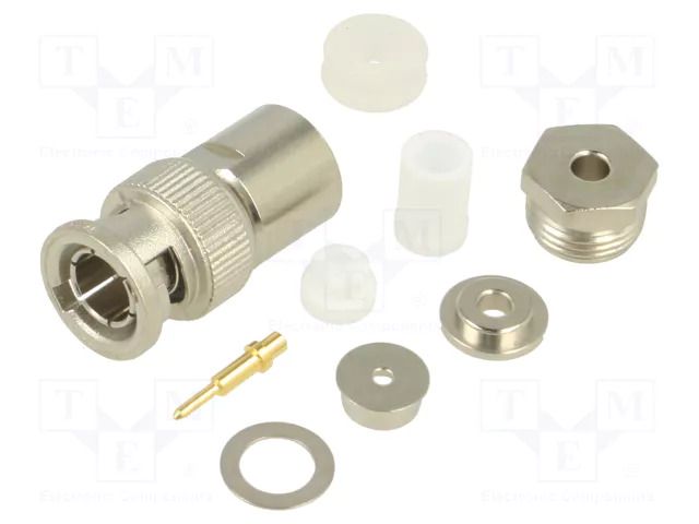 Connector: BNC; plug; male; straight; 50Ω; soldering,clamp; PTFE TELEGÄRTNER 100123521