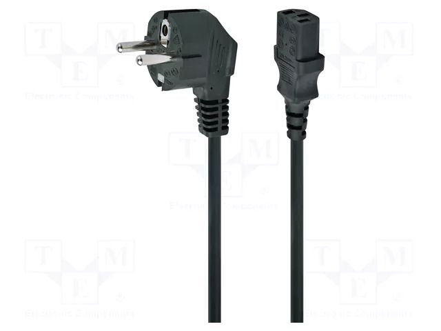 Cable; 3x0.5mm2; CEE 7/7 (E/F) plug angled,IEC C13 female; PVC GEMBIRD PC-186-1M