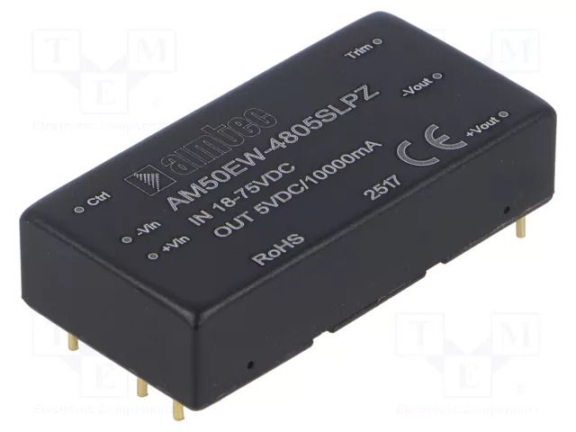 Converter: DC/DC; 50W; Uin: 18÷75VDC; Uout: 5VDC; Iin: 1144mA; THT AIMTEC AM50EW-4805SLPZ