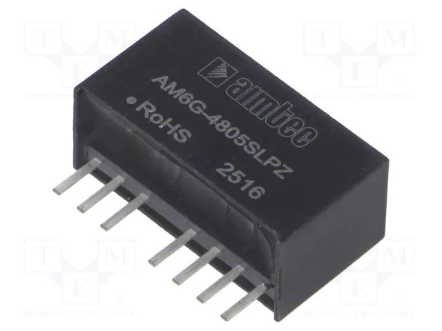Converter: DC/DC; 6W; Uin: 36÷75VDC; Uout: 5VDC; Iin: 146mA; SIP8; THT AIMTEC AM6G-4805SLPZ