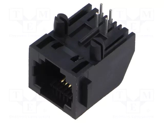 Connector: RJ11; socket; PIN: 4; 6p4c; on PCBs,PCB snap; THT ADAM TECH MTJ-640X1