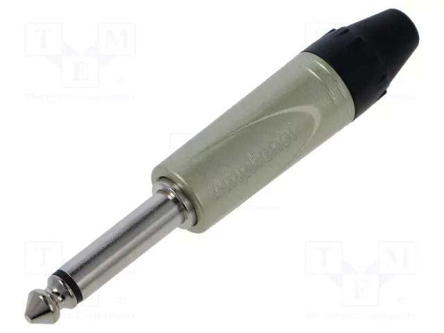 Connector: Jack 6,3mm; plug; male; mono; ways: 2; straight; silver AMPHENOL QM2P