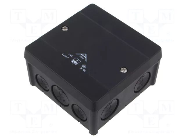 Enclosure: junction box; X: 102mm; Y: 102mm; Z: 57mm; IP66; black SPELSBERG ABOX-040-L/SW