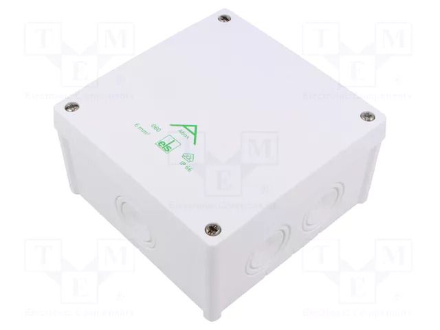 Enclosure: junction box; X: 127mm; Y: 127mm; Z: 70mm; IP66; white SPELSBERG ABOX-060-L/W