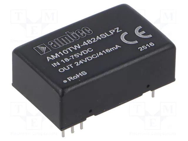 Converter: DC/DC; 10W; Uin: 18÷75VDC; Uout: 24VDC; Iin: 251mA; THT AIMTEC AM10TW-4824SLPZ