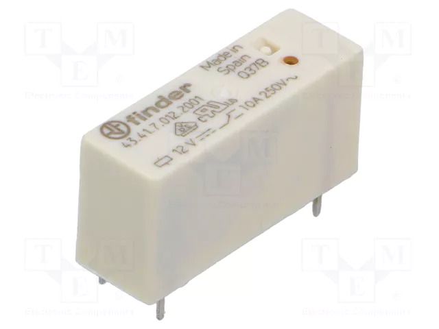 Relay: electromagnetic; SPDT; Ucoil: 12VDC; Icontacts max: 15A FINDER 43.41.7.012.2001
