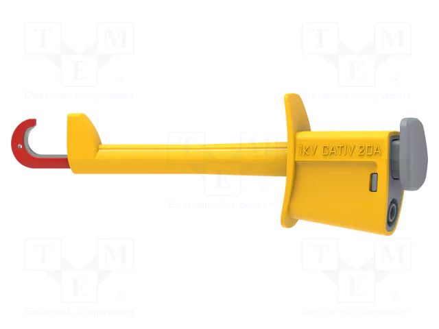 Clip-on probe; hook type; 20A; yellow; Contacts: brass; 4mm; steel ELECTRO-PJP PJP6001-IECIV-J