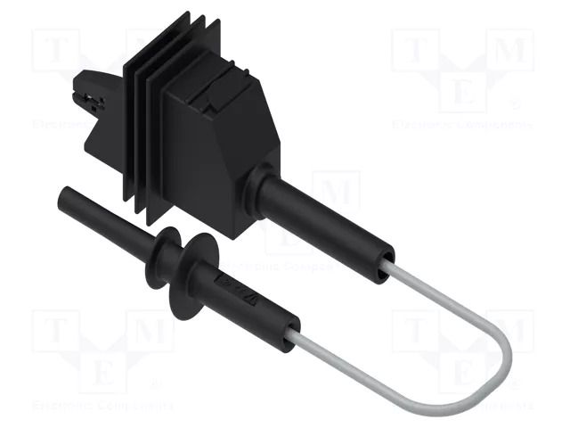 Test lead; 10A; banana plug 4mm,crocodile clip; insulated; black ELECTRO-PJP PJP5600/5500-100N