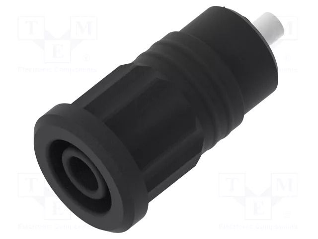 Connector: 4mm banana; socket; 25A; black; nickel plated; 28.2mm ELECTRO-PJP PJP3290-N