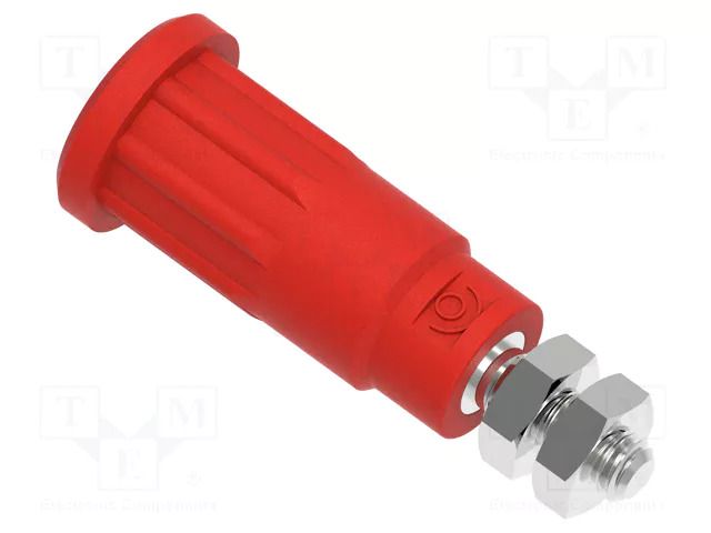 Connector: 2mm banana; socket; 10A; 28.3mm; red; M3; insulated ELECTRO-PJP PJP229-4-R