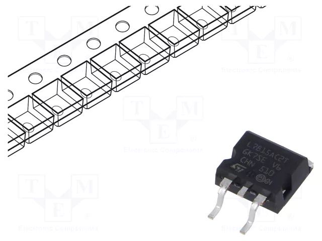 IC: voltage regulator; linear,fixed; 15V; 1.5A; D2PAK; SMD; L78 STMicroelectronics L7815ACD2T-TR