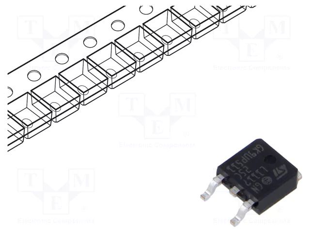 IC: voltage regulator; LDO,linear,fixed; 2.5V; 0.8A; DPAK; SMD STMicroelectronics LD1117DT25CTR