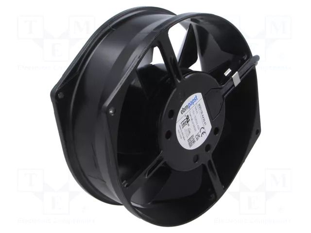Fan: AC; axial; 115VAC; Ø172x55mm; ball; 3250rpm; IP20; 20AWG; black EBM-PAPST W2S130-AA25-01