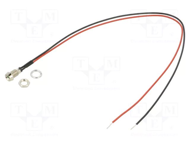 Indicator: LED; recessed; green; 2.1VDC; Ø6mm; MPR; cables; 300mm BIVAR MPR3GDW12.0