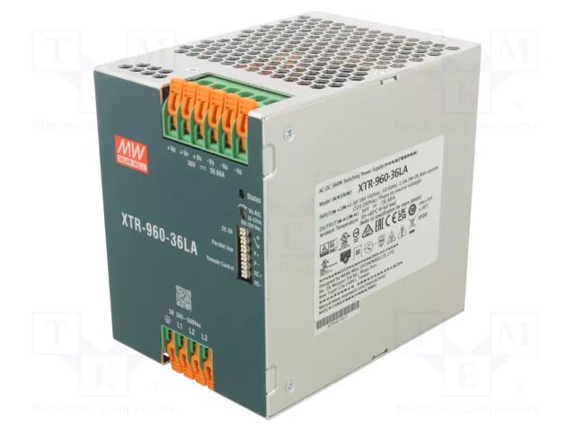 Power supply: switching; for DIN rail; 960W; 36VDC; 0÷26.66A MEAN WELL XTR-960-36LA