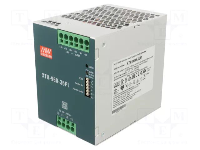 Power supply: switching; for DIN rail; 960W; 36VDC; 0÷26.66A MEAN WELL XTR-960-36PI