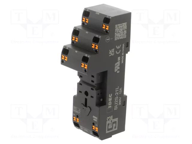 Socket; 12A; 300VAC; for DIN rail mounting; -40÷70°C; max.300VDC IDEC SU2S-21L