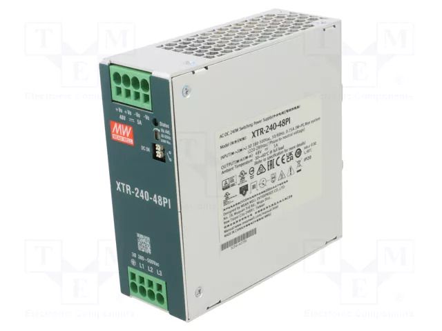Power supply: switching; for DIN rail; 240W; 48VDC; 0÷5A; OUT: 1 MEAN WELL XTR-240-48PI