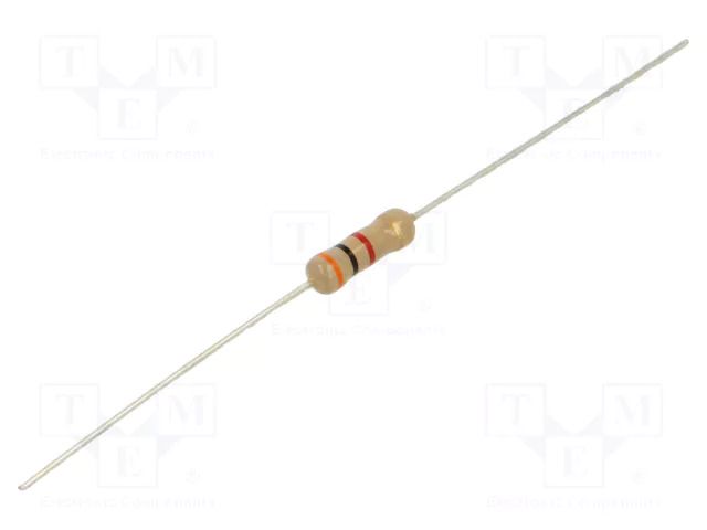 Resistor: carbon film; THT; 3kΩ; 500mW; ±5%; 350V; Ø0.54x28mm; axial ROYALOHM CFR0S2J0302A10