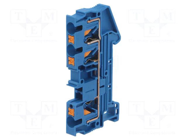 Splice terminal: rail; PT; 32A; 800V; for DIN rail mounting; blue PHOENIX CONTACT PT4-TWINBU