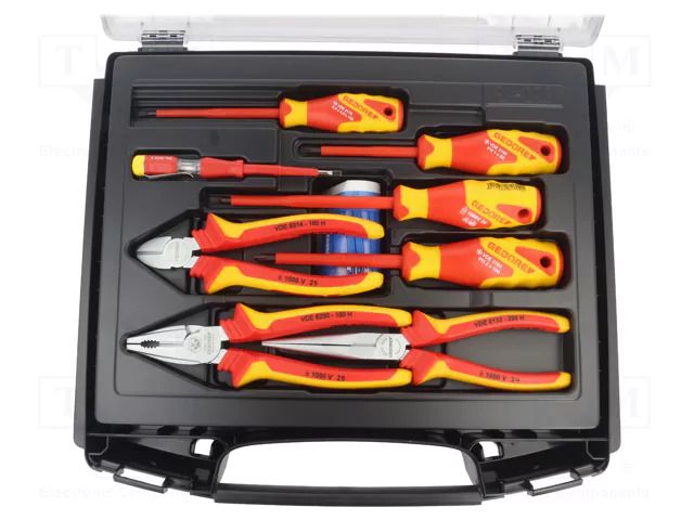Kit: pliers, insulation screwdrivers; case; 1kVAC; 8pcs. GEDORE GEDORE-1828045