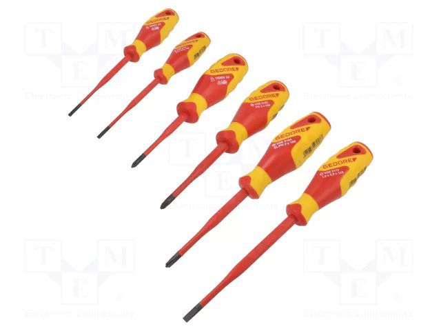 Kit: screwdrivers; insulated; Phillips,slot; 1kVAC; 6pcs. GEDORE GEDORE-2928701